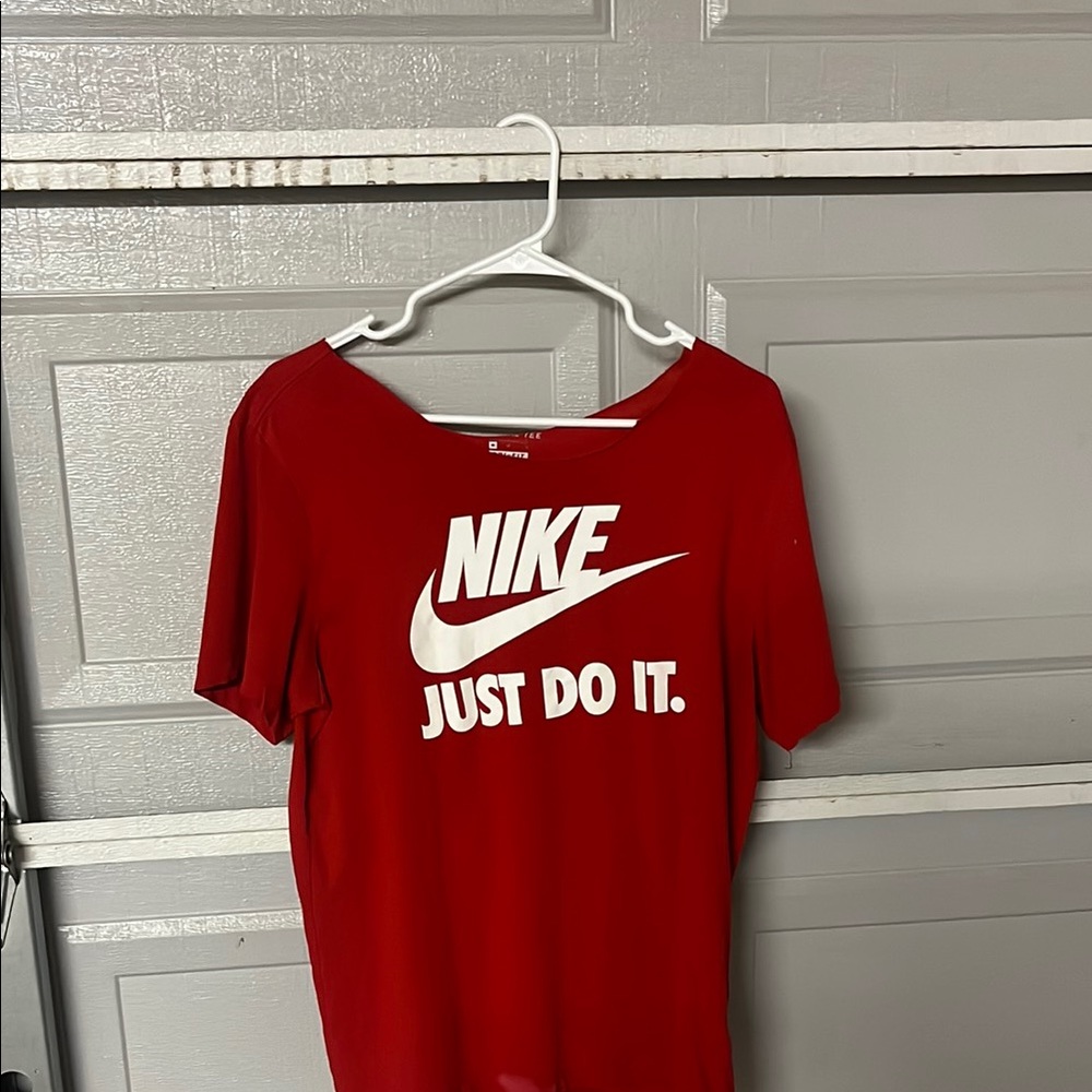Nike Women's Bold Red Tee with Slogan